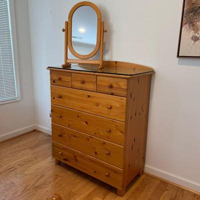 938 Pine IKEA Dresser With Vanity Mirror