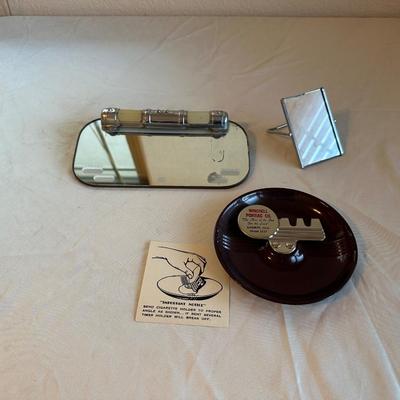 GM AUTO VISOR MIRROR, ADVERTISING ASHTRAY AND CALENDAR MIRROR
