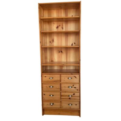 942 Pine Bookshelf Dresser Combo