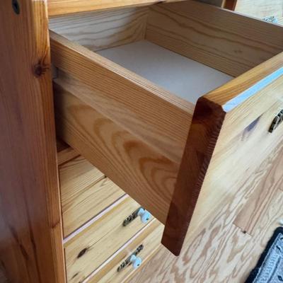 942 Pine Bookshelf Dresser Combo