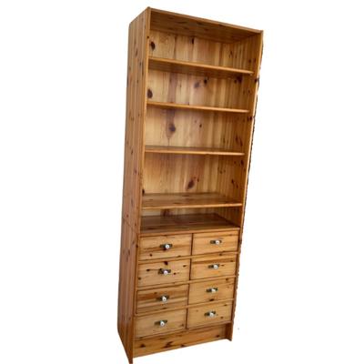 943 Pine Bookshelf Dresser Combo