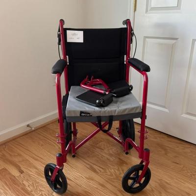 947 Drive Expedition X Series Aluminum Transport Chair With Cushion & Foot Rest