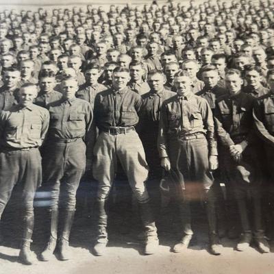 OLD PICTURE OF "PART OF 13th REGIMENT F.A.R.D." WITH THE BAND