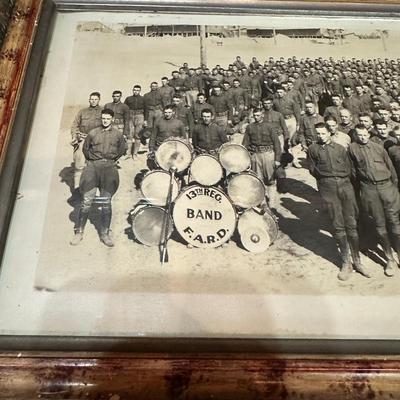 OLD PICTURE OF "PART OF 13th REGIMENT F.A.R.D." WITH THE BAND