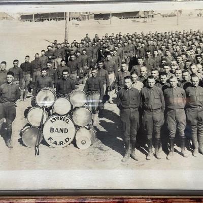 OLD PICTURE OF "PART OF 13th REGIMENT F.A.R.D." WITH THE BAND