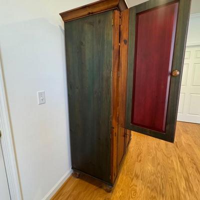 955 Armoire Red & Green Entertainment Cabinet