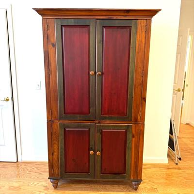 955 Armoire Red & Green Entertainment Cabinet