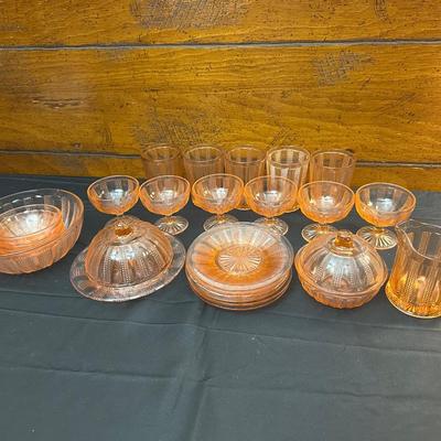 Lot of Vintage Pink Depression Glass