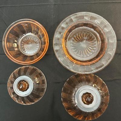 Lot of Vintage Pink Depression Glass