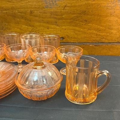 Lot of Vintage Pink Depression Glass