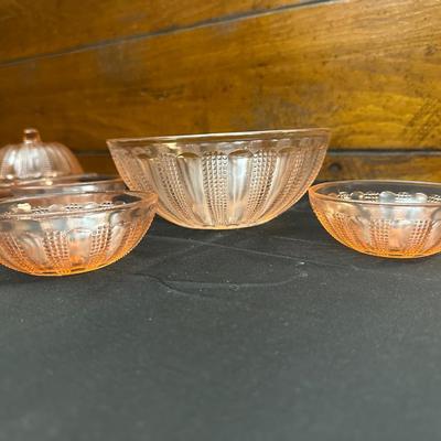 Lot of Vintage Pink Depression Glass