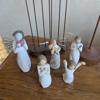 Willow Tree Metal Star Backdrop & Angels With Song Of Joy Boxes Included (FR)
