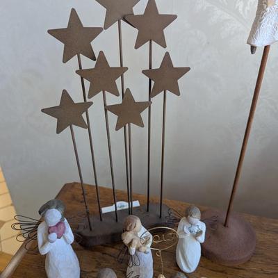 Willow Tree Metal Star Backdrop & Angels With Song Of Joy Boxes Included (FR)