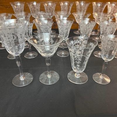 Vintage Floral Patterned Glasses Mikado Morgantown