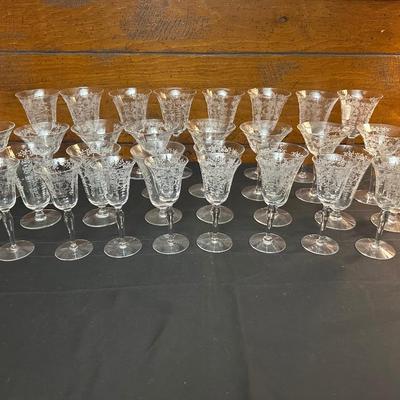 Vintage Floral Patterned Glasses Mikado Morgantown