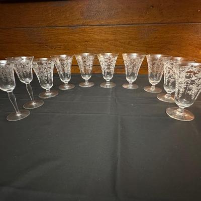 Vintage Floral Patterned Glasses Mikado Morgantown