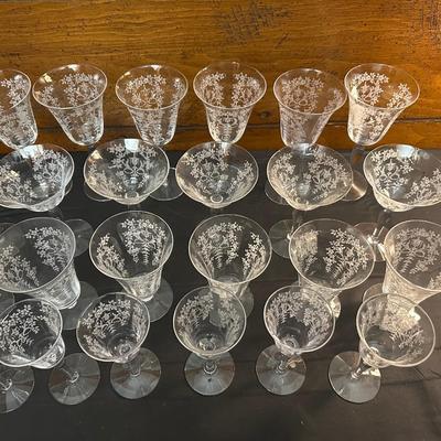 Vintage Floral Patterned Glasses Mikado Morgantown