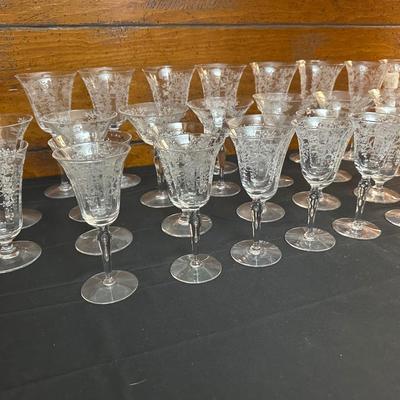Vintage Floral Patterned Glasses Mikado Morgantown