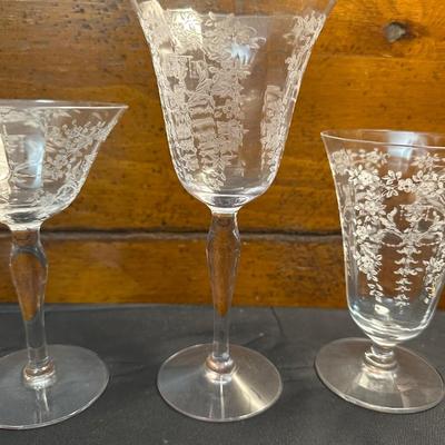 Vintage Floral Patterned Glasses Mikado Morgantown