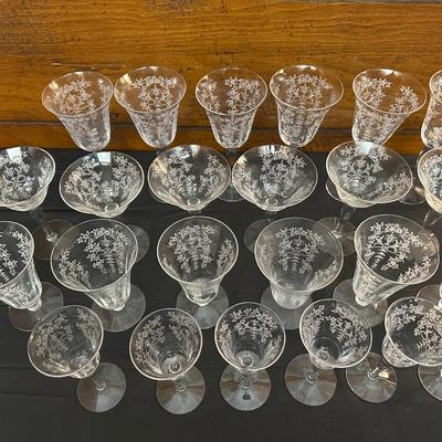 Vintage Floral Patterned Glasses Mikado Morgantown