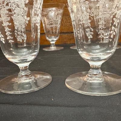 Vintage Floral Patterned Glasses Mikado Morgantown