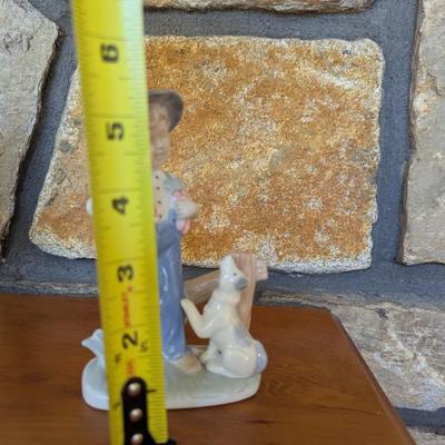 Vintage Porcelain Boy With Dog Figurine (FR)