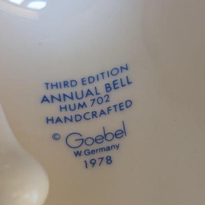1st 1978 - 2nd 1979 & 3rd 1980 Edition Annual Bells Handcrafted Goebel West Germany (FR)