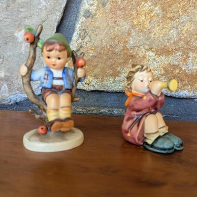 Vintage Hummel West Germany Apple Tree Boy & Girl With Horn (FR)