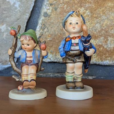 West Germany Boy In Tree & 1948 West Goebel Home From The Market Figurines (FR)