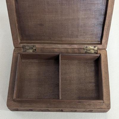 Hand Carved Jewelry Trinket Box