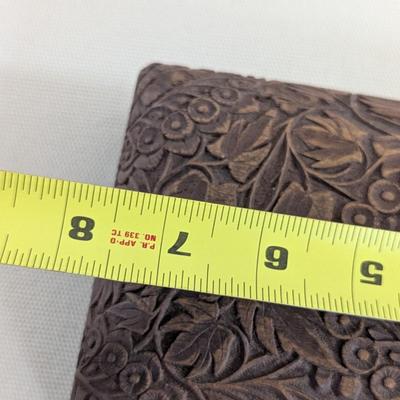 Hand Carved Jewelry Trinket Box