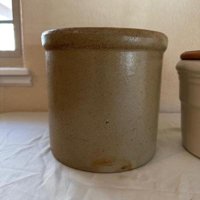 ZANE GREY AT THE RAINBOW BRIDGE COOKIE JAR AND A CLAY CROCK