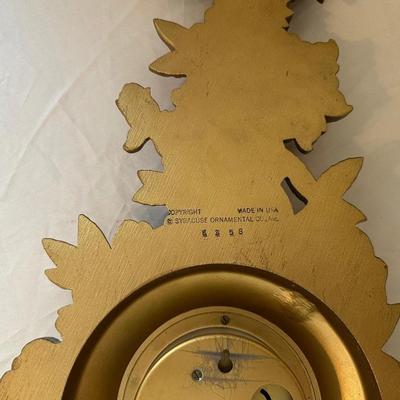 SYROCO 8 DAY JEWELED WALL CLOCK AND WEST GERMANY BAROMETER