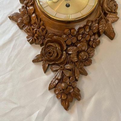 SYROCO 8 DAY JEWELED WALL CLOCK AND WEST GERMANY BAROMETER