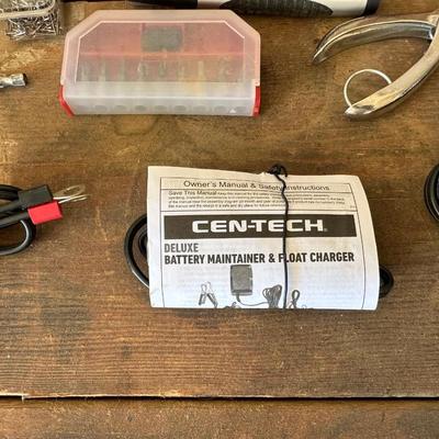 CORDLESS DRILL AND A VARIETY OF USEFUL ITEMS