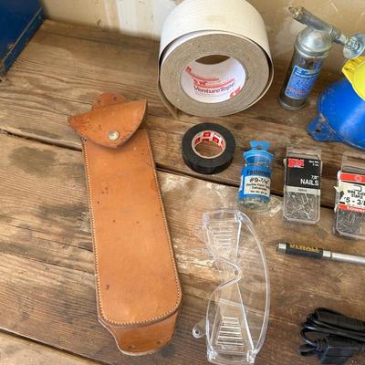 CORDLESS DRILL AND A VARIETY OF USEFUL ITEMS