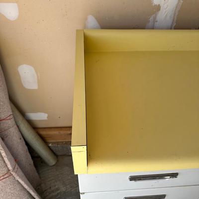 RETRO METAL KITCHEN CABINET WITH ROLL OUT SHELVES