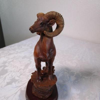 Carved wood ram