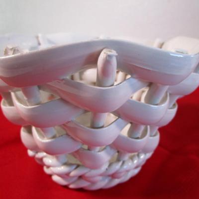 White ceramic basket