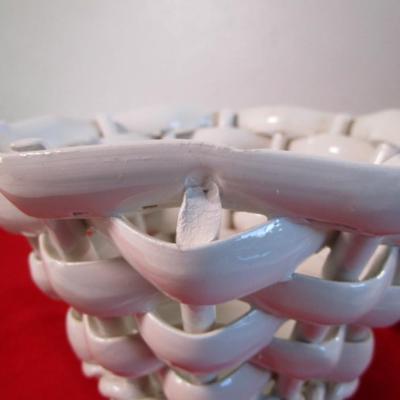 White ceramic basket