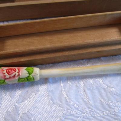 Vintage Makino Bros. & Co. cigarette holder in wood box