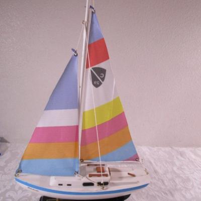 "Kaleidoscope" sailboat on display stand