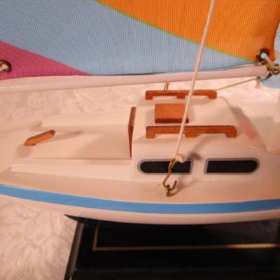 "Kaleidoscope" sailboat on display stand
