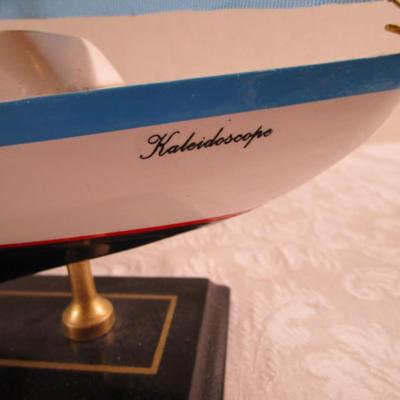"Kaleidoscope" sailboat on display stand