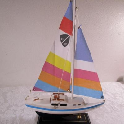"Kaleidoscope" sailboat on display stand
