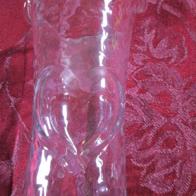 Anchor Hocking heart ruffled wavy glass vase