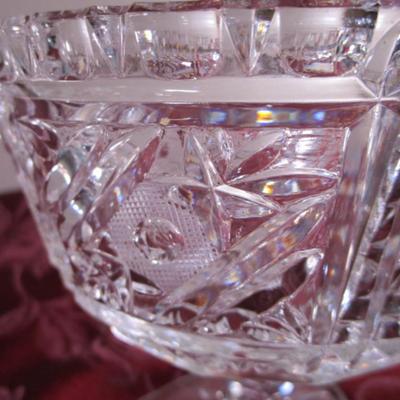 Crystal footed pedestal compote bowl