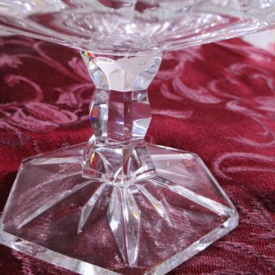 Crystal footed pedestal compote bowl