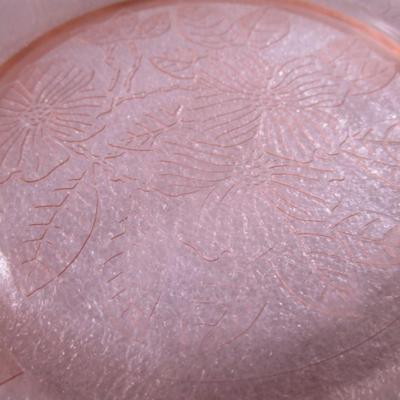 Pink depression glass serving plate