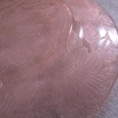 Pink depression glass serving plate